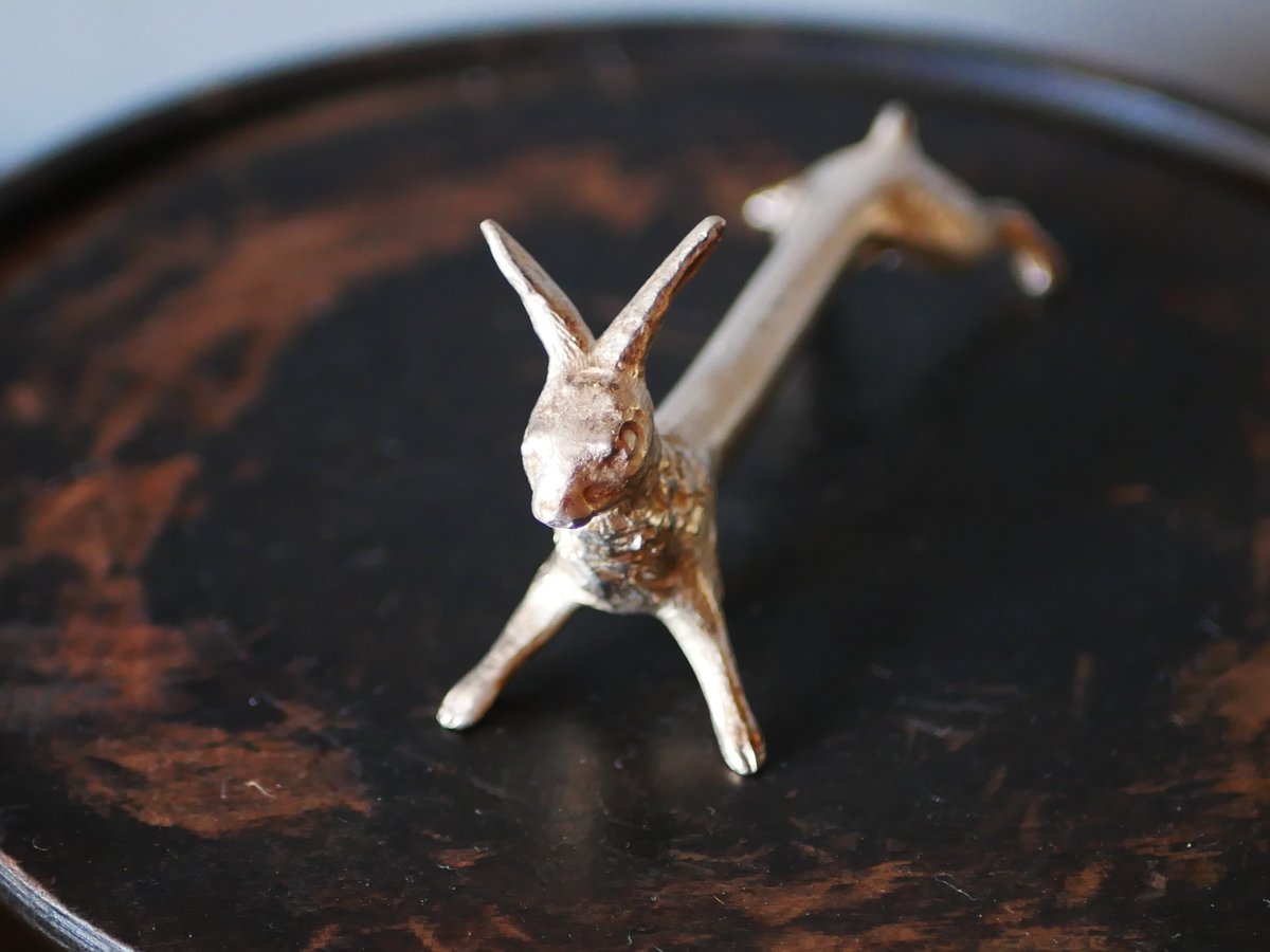 ウサギ カトラリーレスト フランスアンティーク ブロカントのある