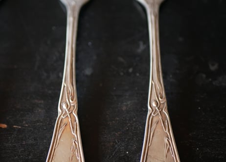 Iris , silver fork,  art nouveau