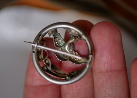 Brooch, Swallow and Muguet