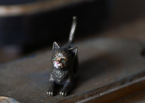 ブロンズ製　猫　オブジェ　パリ　フランスアンティーク　アンティークのある暮らし