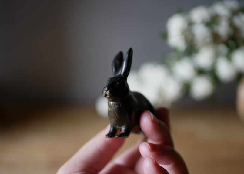 アンティーク　フランス　ボロうさぎ ウサギのオブジェ ブロンズ フランスアンティーク ブルターニュ