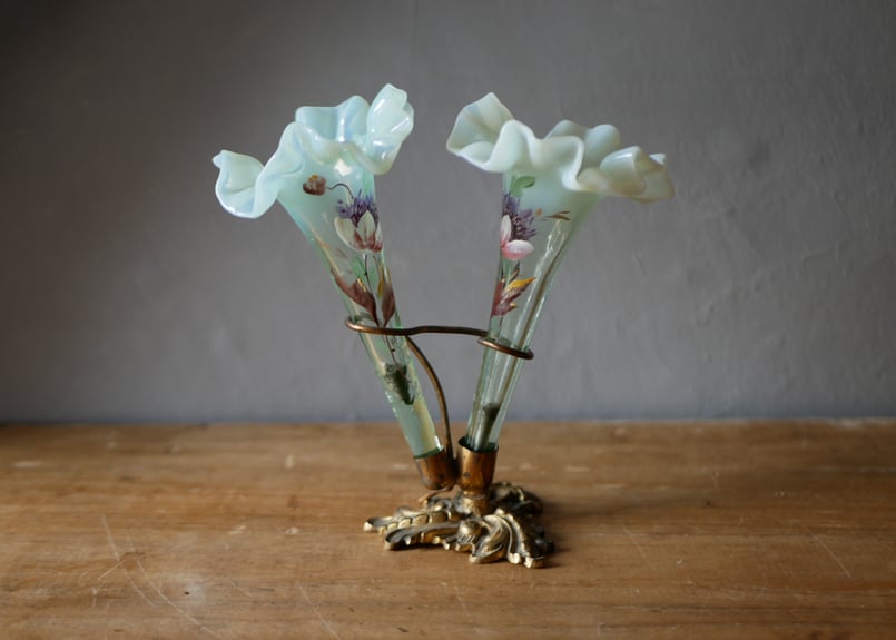 ウランガラス ベルエポック時代 フラワーベース フランスアンティーク