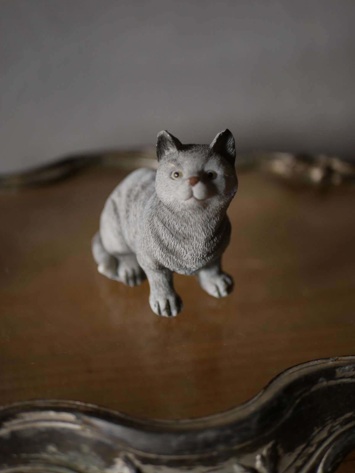 Chat ねこ Vide poche シルバートレイフランスヴィンテージ