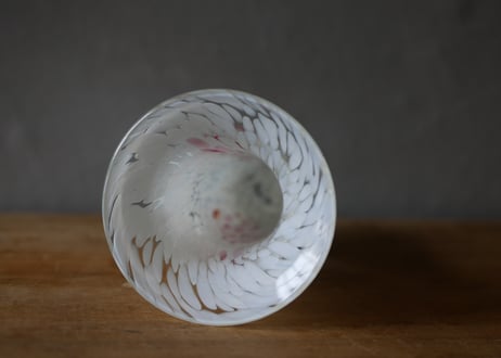 オパリンガラス　フラワーベース　花器　花瓶　フランスヴィンテージ