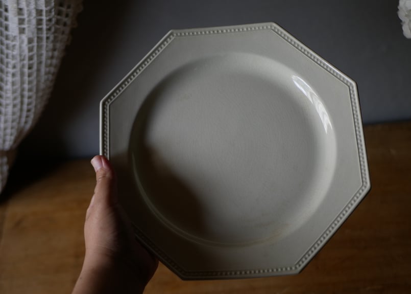 希少G＊クレイユ モントロー オクトゴナル ソーサー 皿 19cm アンティーク no.4 MONTEREAU クレイユモントロー オクトゴナル フランス