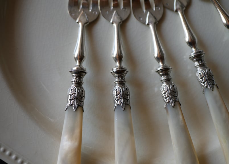 ミネルヴァ刻印 純銀 フランスアンティーク シルバーフォーク