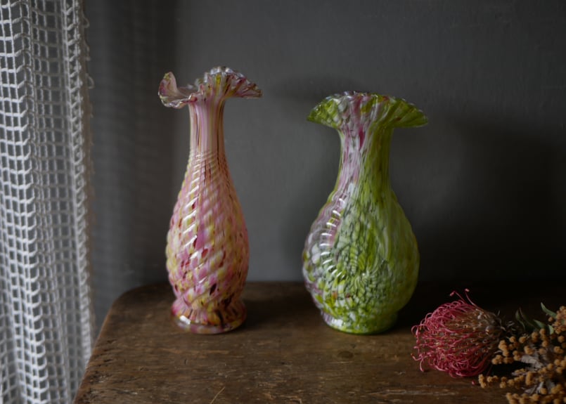 クリシー 花瓶 花器 イエローべース フランスヴィンテージ ブロカント