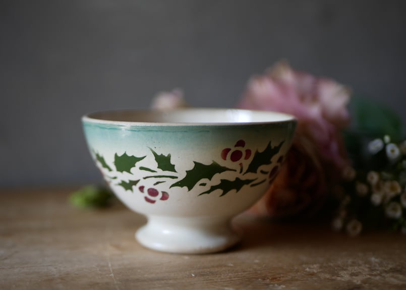 T様御成約品】ヒイラギ ミニカフェオレボウル フランスアンティーク