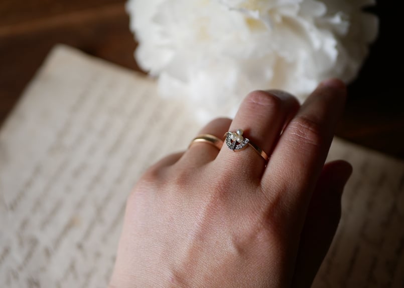 K18 アールデコ スパニッシュリング スペインアンティーク | mamantique