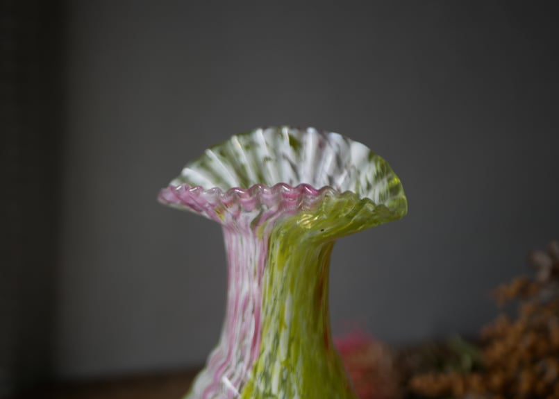 クリシー 花瓶 花器 イエローべース フランスヴィンテージ ブロカント