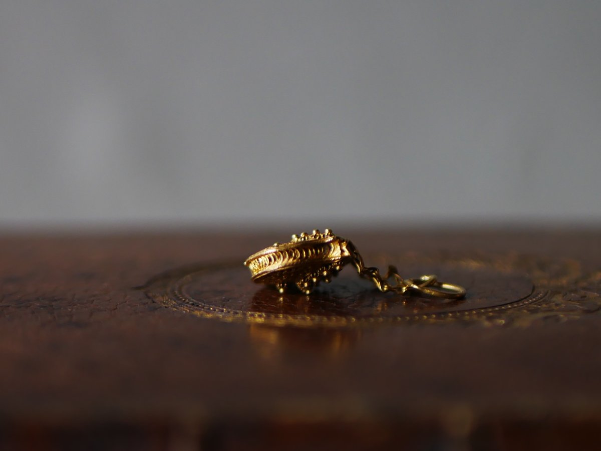 FN-13】 フィリグリー K18 チャーム ネックレス フランスアンティーク