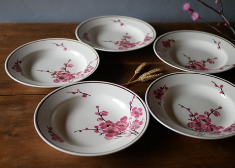在庫→１　Fleurs de pêche  【桃の花】深皿 フランスアンティーク