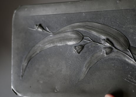 ユーカリのボックス　エタン製　フランスアンティーク　ブロカントのある暮らし
