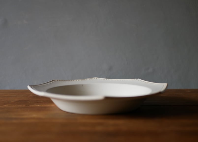 フランス アンティーク クレイユモントロー オクトゴナル 陶器 34cm フランス アンティーク クレイユモントロー オクトゴナル 陶器 34cm