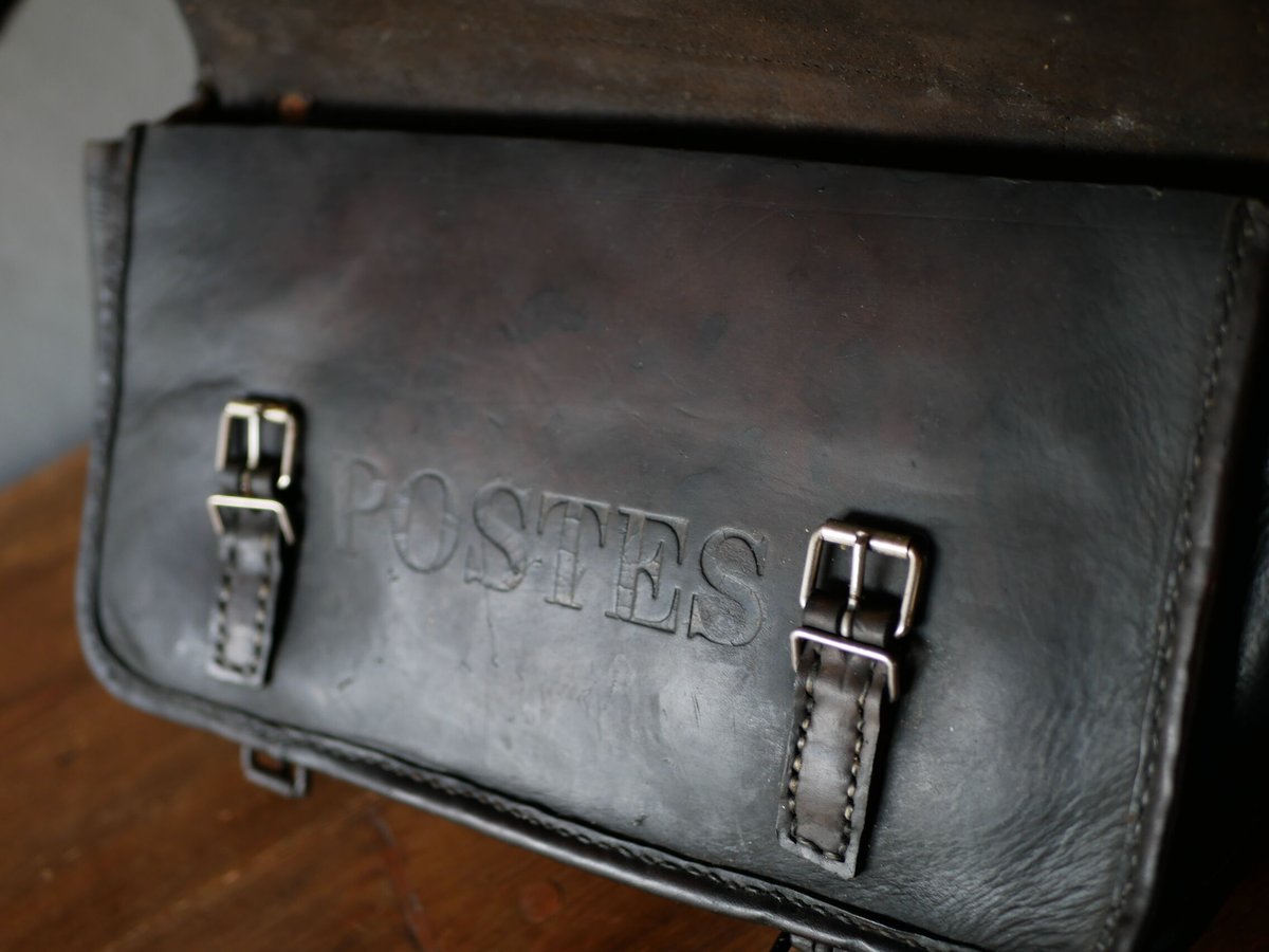 POSTES アンティーク 郵便配達員の古いレザーバッグ フランス POSTES アンティーク 郵便配達員の古いレザーバッグ フランス