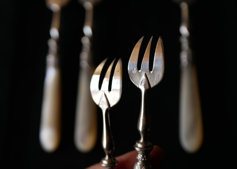 フランスアンティーク　純銀カトラリー　ミネルヴァ刻印有り フランスアンティーク 純銀カトラリー ミネルヴァ刻印有り ミネルヴァ