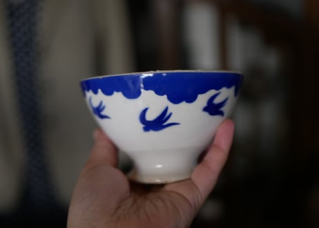ツバメのカフェオレボウル　フランスアンティーク　アンティークのある暮らし