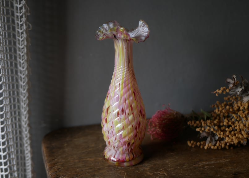 クリシー 花瓶 フラワーベース ピンクベース フランスヴィンテージ