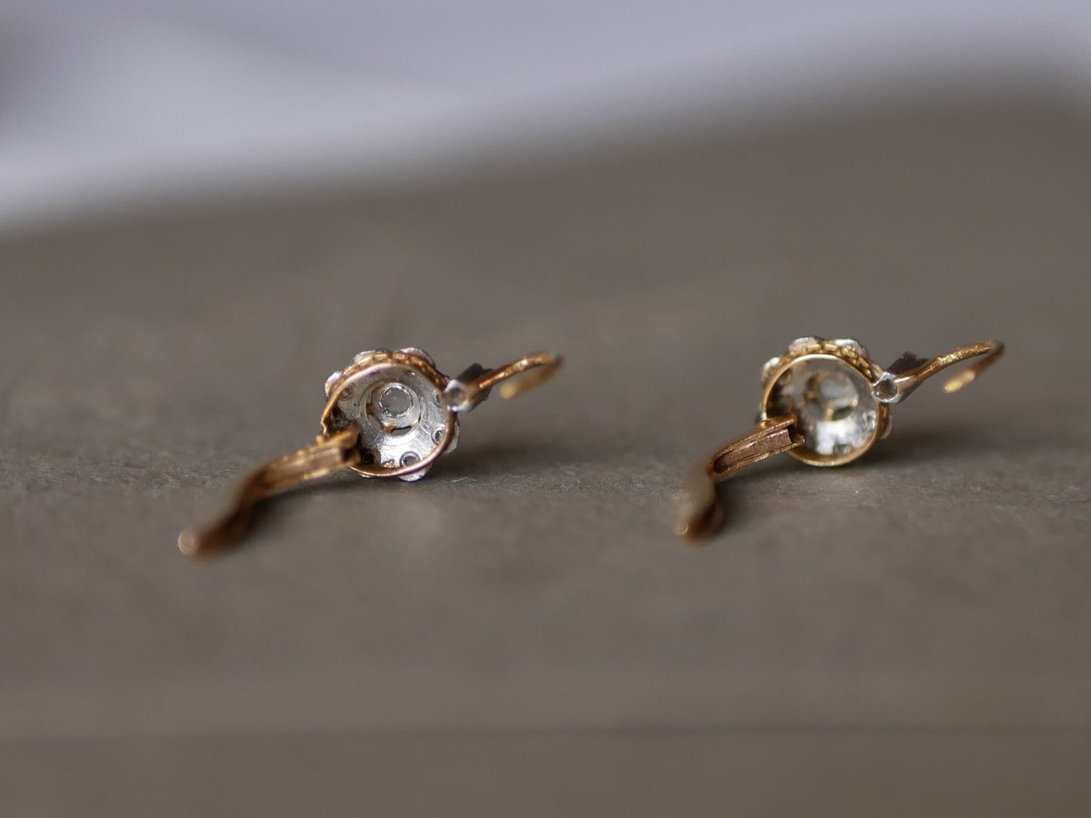 【連休特価】※9／15迄※アンティーク　フランス　ドルムーズ　ピアス フランスアンティークピアスドルムーズ18k ジュエリーヴィンテージ