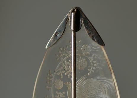 クラヴァットピン　ハットピン　純銀　繊細な彫り　フランスアンティーク　ブロカント