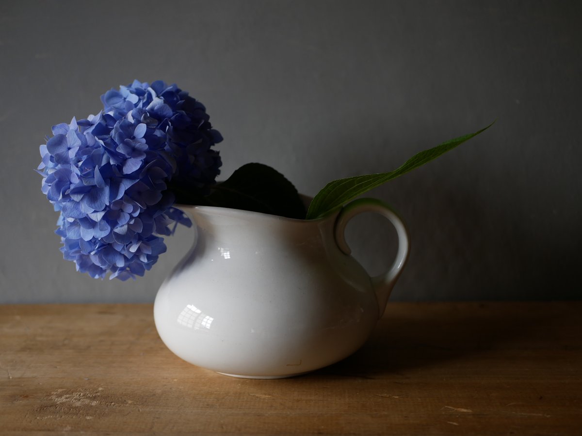 美品】フランスアンティークリモージュ白ピシェ水差し変形オクトゴナル