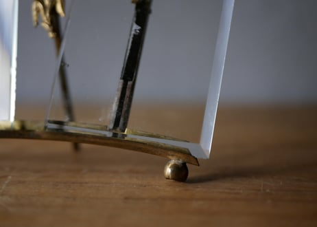 リボンと花　ガラスのフォトフレーム　ツイン　フランスアンティーク　アンティークのある暮らし