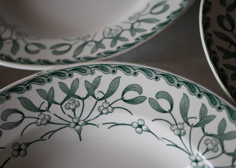 深皿 ヤドリギ フランスアンティーク 宿り木 brocante | mamantique