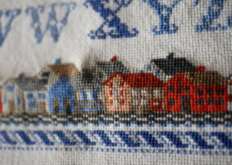 プチポワン　ヨット　シーサイド　刺繍　アルファベット　フランスアンティーク