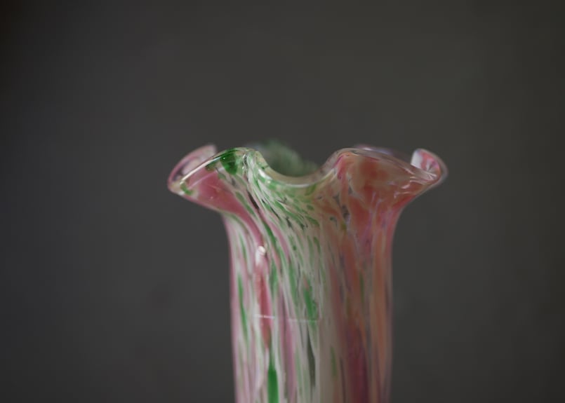 クリシー　オパリンガラス　フラワーベース　フランスアンティーク　ブロカント オパリンガラス クリシー フラワーベース フランスヴィンテージ