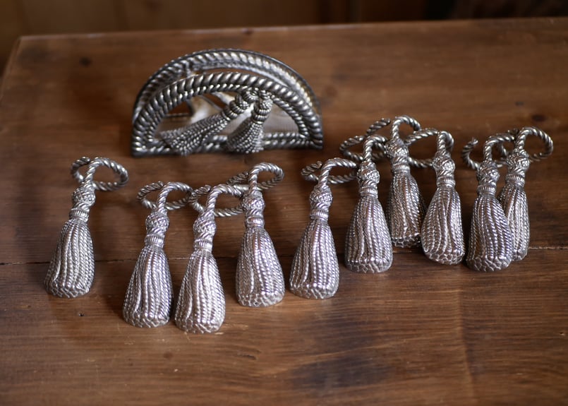 タッセルデザイン 在庫→3 ナプキンリング フランスアンティーク