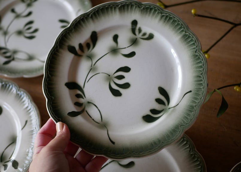 宿り木 ヤドリギ アンティークプレート デザートプレート ブロカントの