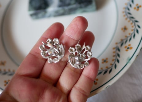 mimosa earrings, CROWN TRIFARI SILVER