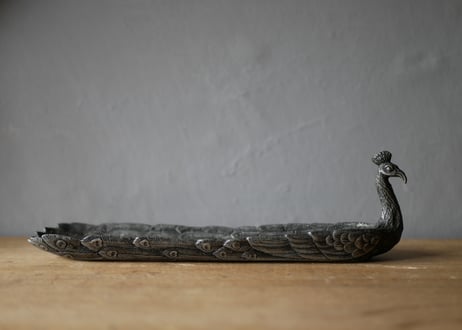 孔雀のヴィドポシェ　小物トレイ　フランスアンティーク　ブロカントのある暮らし　クジャク