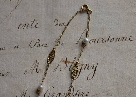 18K pearl＆filigree Necklace