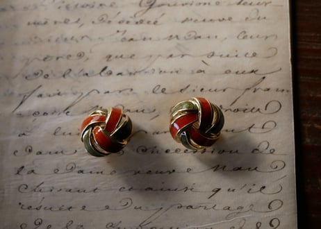 秋色 イヤリング FRANCE antique BROCANTE vintage