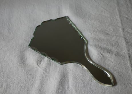 手鏡　アンティークミラー　面取りガラス　フランスヴィンテージ　ブロカントのある暮らし