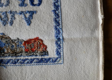 プチポワン　ヨット　シーサイド　刺繍　アルファベット　フランスアンティーク