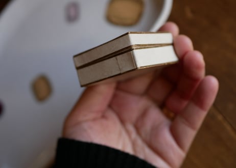 レタリング　紙製　小物ケース　フランスアンティーク　ブロカント