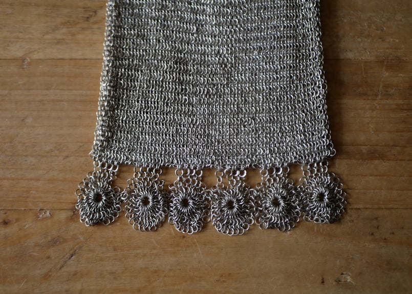 純銀　シャトレーンバッグ　メッシュバッグ　フランスアンティーク　ヨーロッパ 純銀 シャトレーンバッグ メッシュバッグ フランスアンティーク