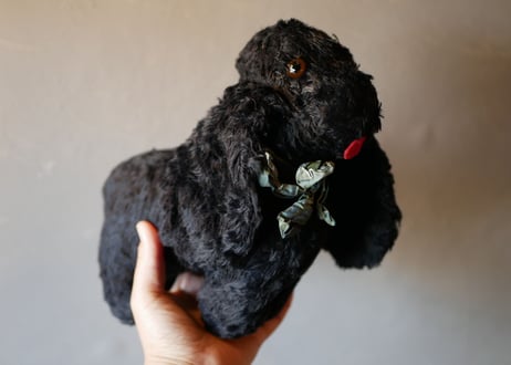 大きな耳のブラックワンちゃん　フランスアンティーク