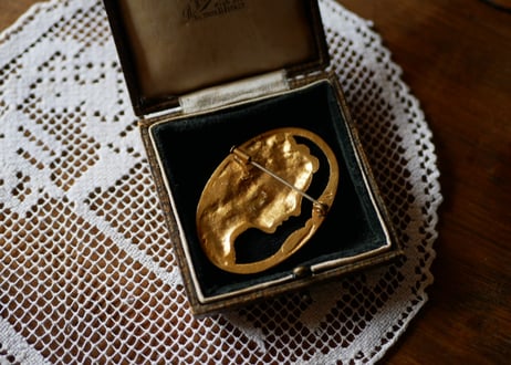 Bronze Face Brooch