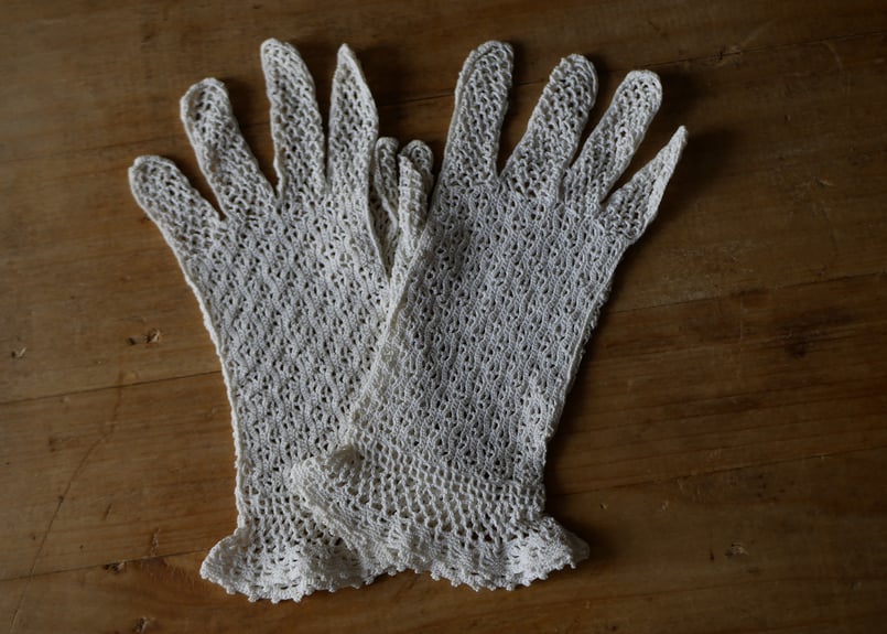 B クロッシェレース グローブ フランスヴィンテージ フランス