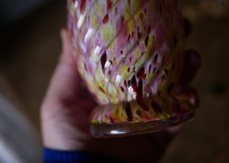 クリシー　花瓶　フラワーベース　ピンクベース　フランスヴィンテージ　ブロカントのある暮らし