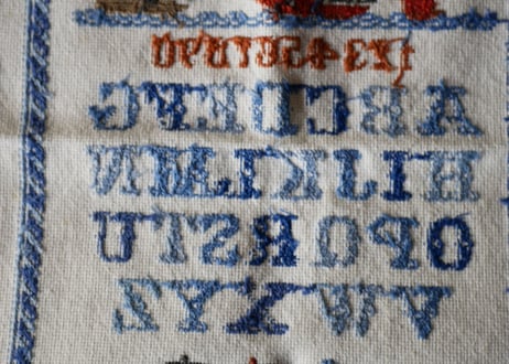プチポワン　ヨット　シーサイド　刺繍　アルファベット　フランスアンティーク