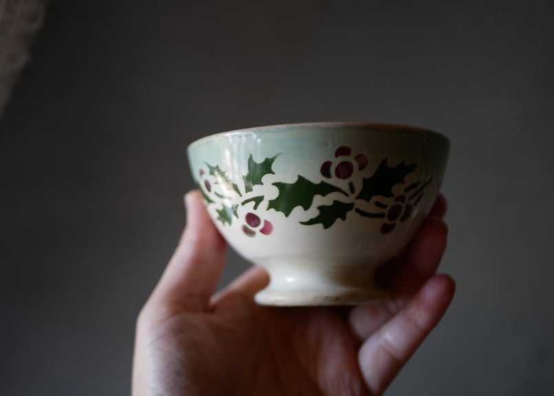 T様御成約品】ヒイラギ ミニカフェオレボウル フランスアンティーク