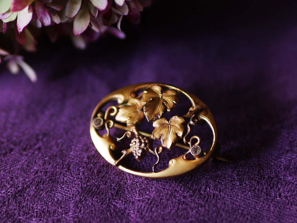 葡萄 ブドウのブローチ アンティークブローチ フランスアンティーク