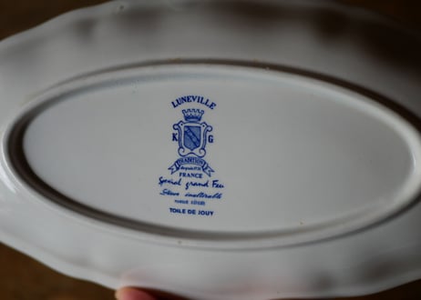 Luneville x Toile de Jouy,  Oval plate