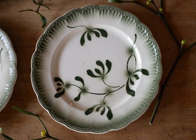 宿り木 ヤドリギ アンティークプレート デザートプレート ブロカントの