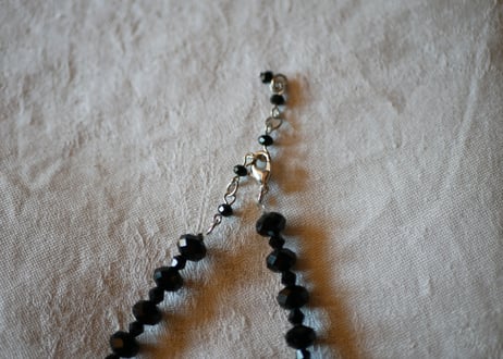 フレンチジェット　黒ガラスのネックレス　⑧french jet glass necklace