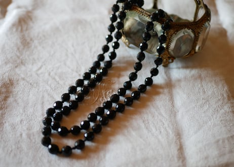 フレンチジェット　ガラスのネックレス　④french jet glass necklace